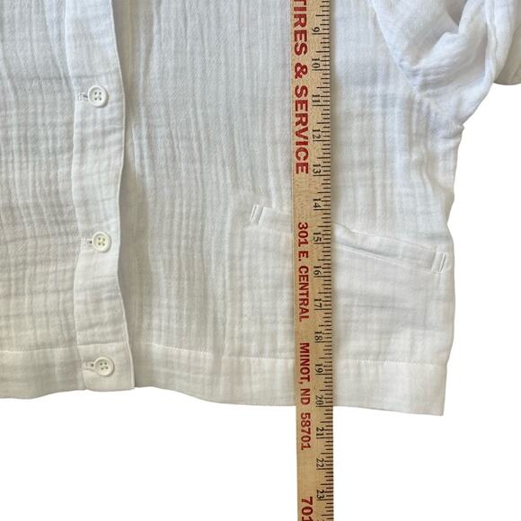 Eileen Fisher Cropped Lofty Gauze Jacket Size Medium White 100% Cotton System - Picture 11 of 11